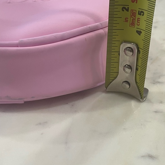 Dior Round Cosmetic Perfume Makeup Bag Pouch Pink Jewelry Travel Case Bag 5” W - Picture 13 of 13